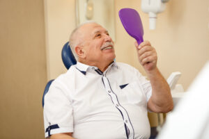 man receiving dental care