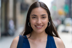 woman smiling into camera