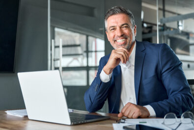 smiling middle aged business man